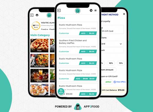 Mobile app for restaurant ordering